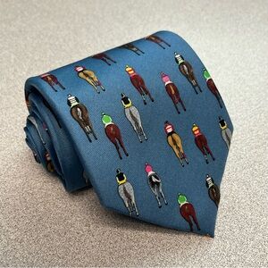 Alynn Bringing Up The Rear Men’s Necktie 100% Silk Equestrian Riding Jockey